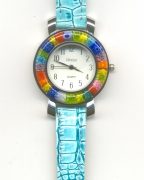 W-35mm Watch, Aqua Band